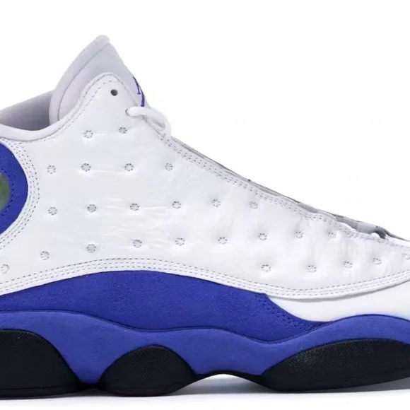 Jordan 13 Retro White and Blue Men's Shoes - Picture 4 of 12